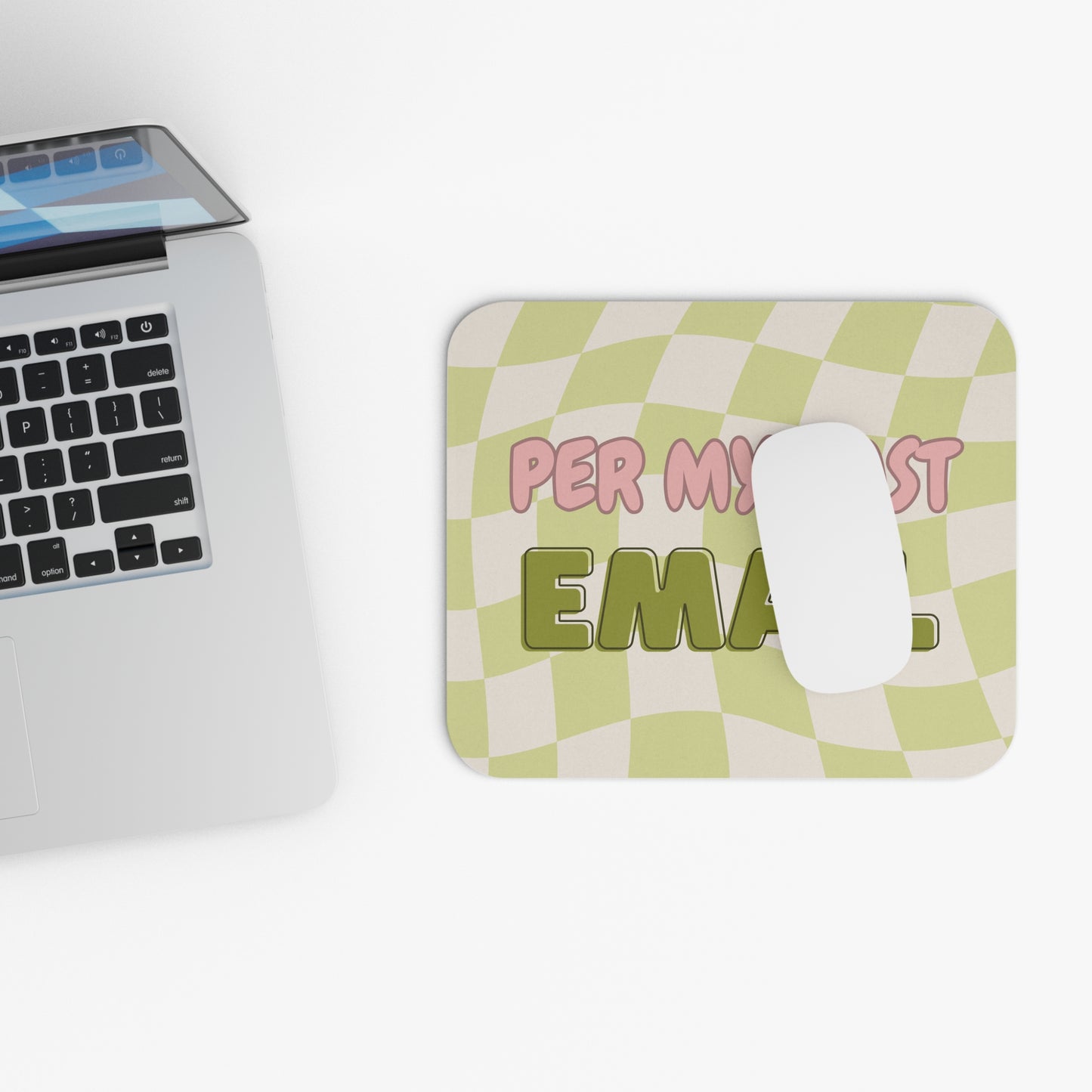 Checkered Mouse Pad - "Per My Last Email" (Matcha)